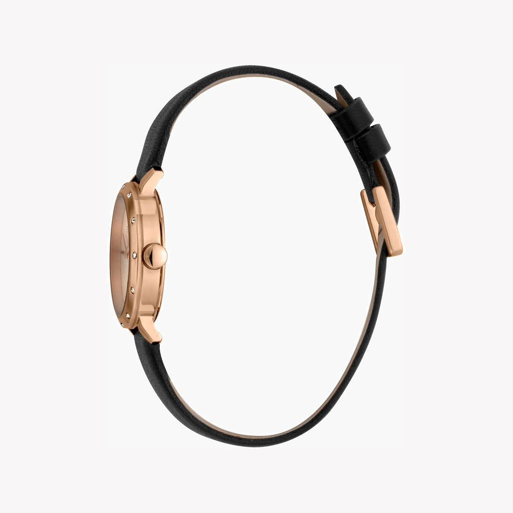 ESPRIT Women's Watch with Rose Gold Stainless Steel Case and Black Leather Band-i-Watch-3