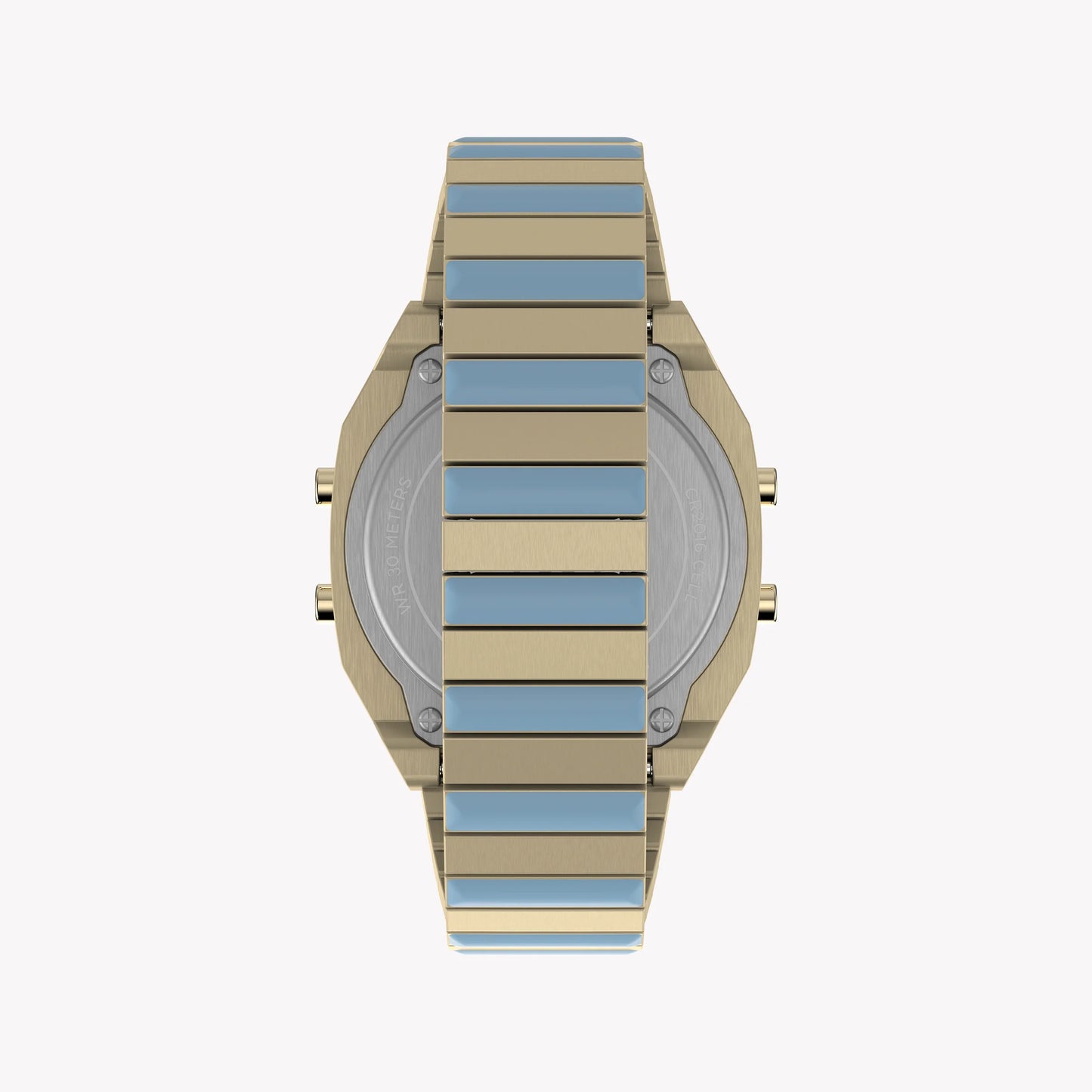 Timex 80 Stainless Steel Expansion Band Gold-Tone with Blue Accents TW2W40800 Women's Watch