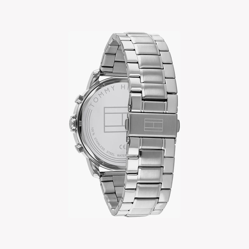 Tommy Hilfiger Men's Silver Watch, Black Dial | Sku 1673146 by i-watch