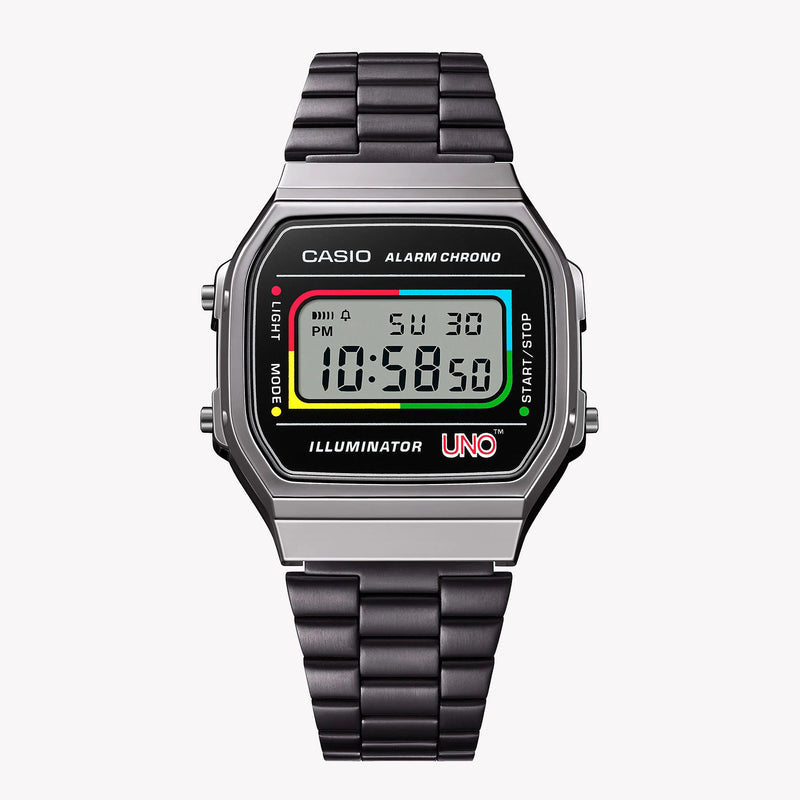 Casio Unisex Black Stainless Steel Watch, Chrome Resin | A168weuc-1a by i-watch