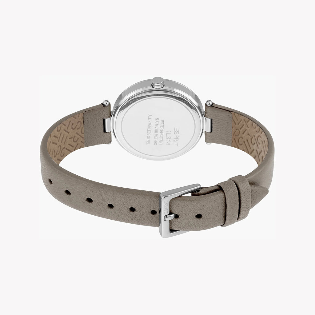 ESPRIT Women's Watch with Silver Stainless Steel Case and Gray Leather Band-i-Watch-3
