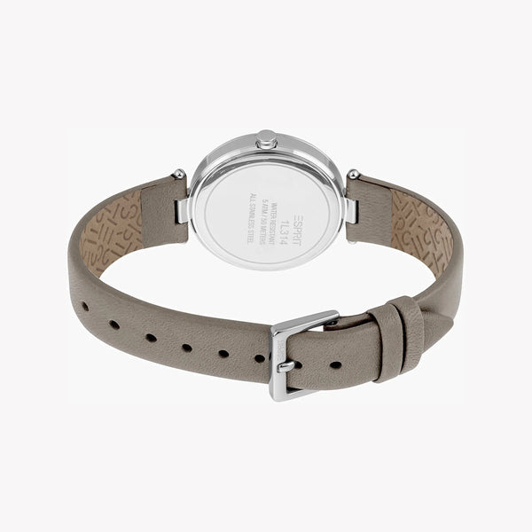 ESPRIT Women's Watch with Silver Stainless Steel Case and Gray Leather Band-i-Watch-3
