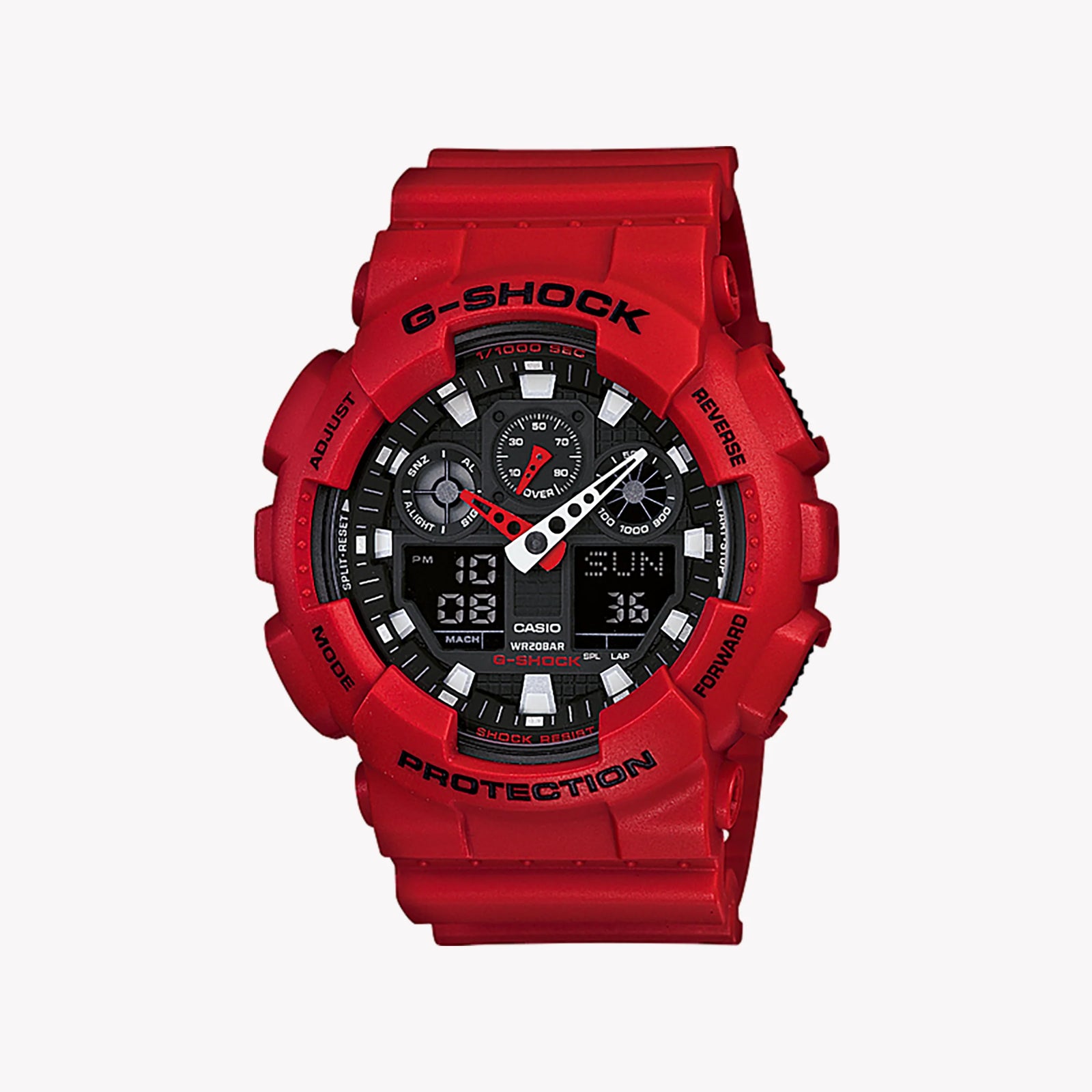CASIO G-SHOCK GA-100B-4AER DYNAMIC RED - ADVENTURE-READY MEN'S WATCH