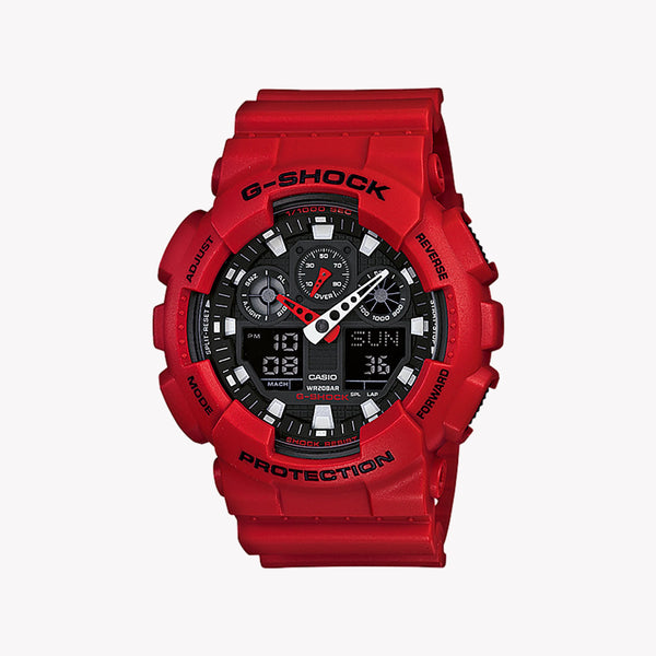 CASIO G-SHOCK GA-100B-4AER DYNAMIC RED - ADVENTURE-READY MEN'S WATCH