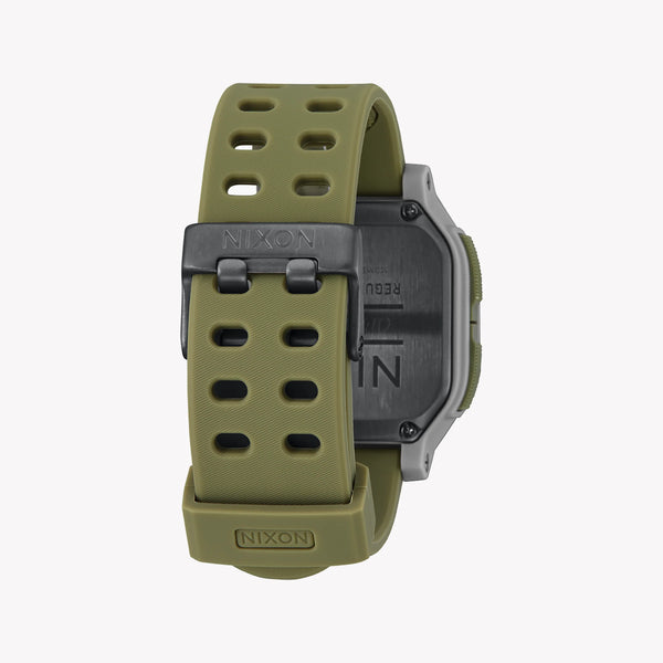 Nixon Men's Green Plastic Watch, Silver Silicone Band | A1324-2072 by i-watch
