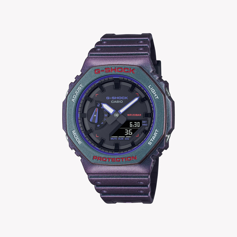 Casio Unisex Purple Resin Watch, 45.5 Mm | Ga-2100ah-6aer by i-watch