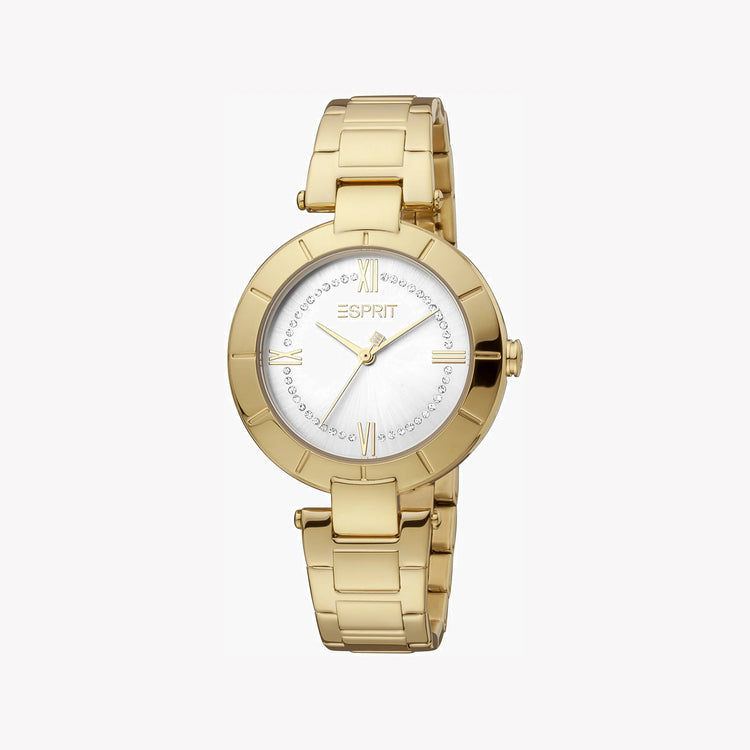 ESPRIT Women's Watch with Gold Stainless Steel Case and Gold Stainless Steel Band