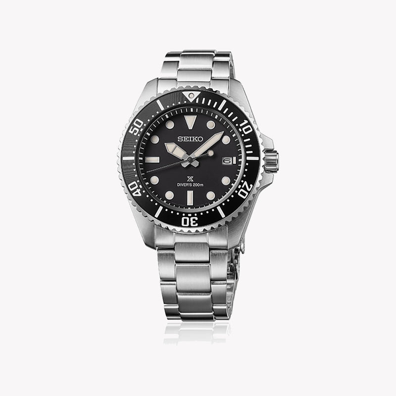 Seiko Men's Silver Stainless Steel, Black Dial | Sne597p1 by i-watch