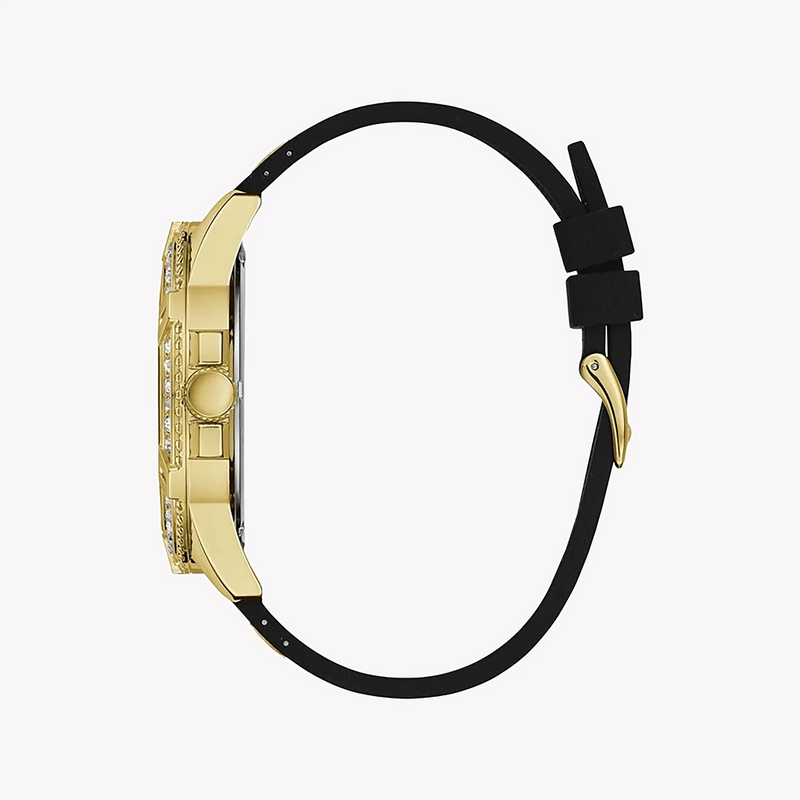 Guess Women's Gold Watch, Black Dial, Rubber Band | W1132g1 by i-watch