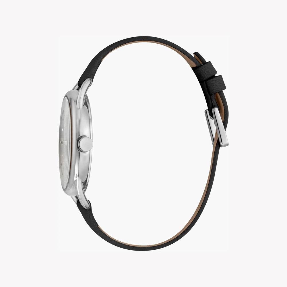 Esprit Women's Black Leather Watch, Silver Dial | Es1l195m0055 by i-watch