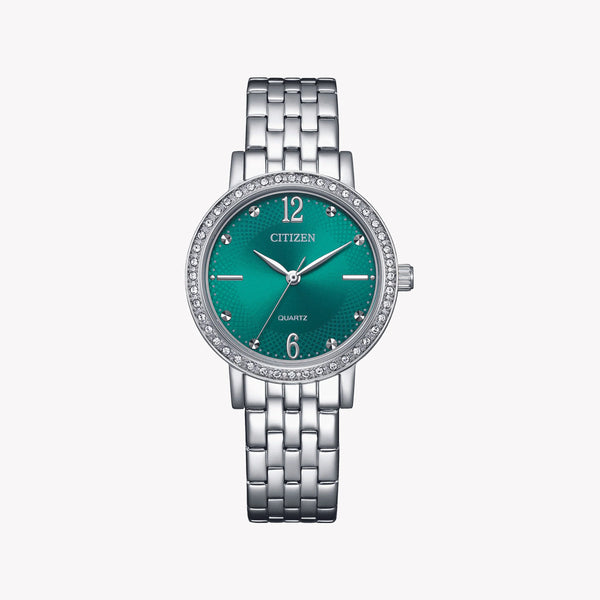 Citizen Women's Silver Watch, Green Dial | El3100-55z by i-watch