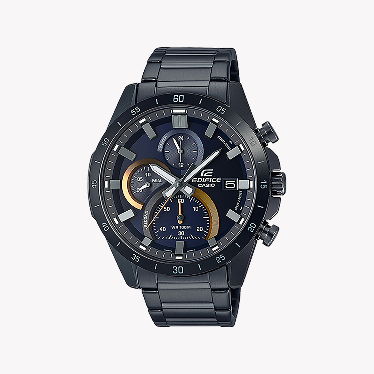 EDIFICE ELEGANCE - BOLD BLACK MEN'S WATCH with Stainless Steel Band & Water Resistance