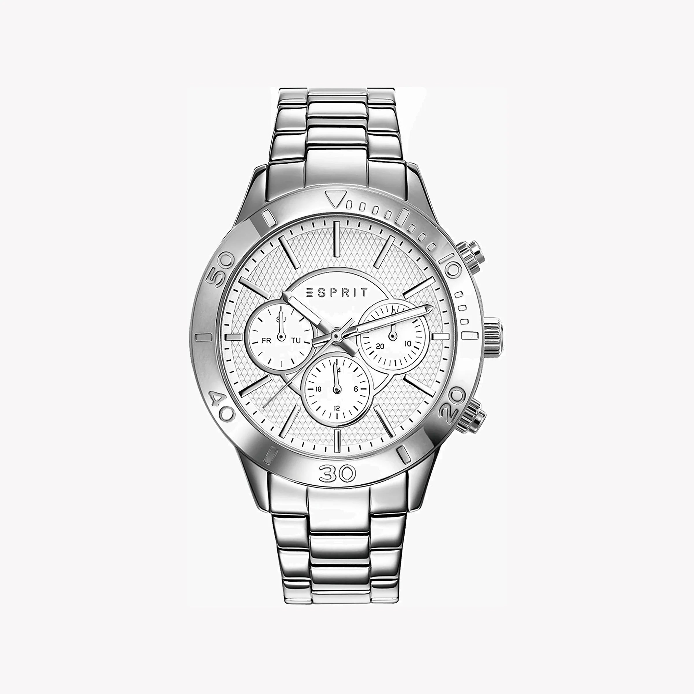 ESPRIT Women's Watch with Silver Stainless Steel Case and Silver Stainless Steel Band