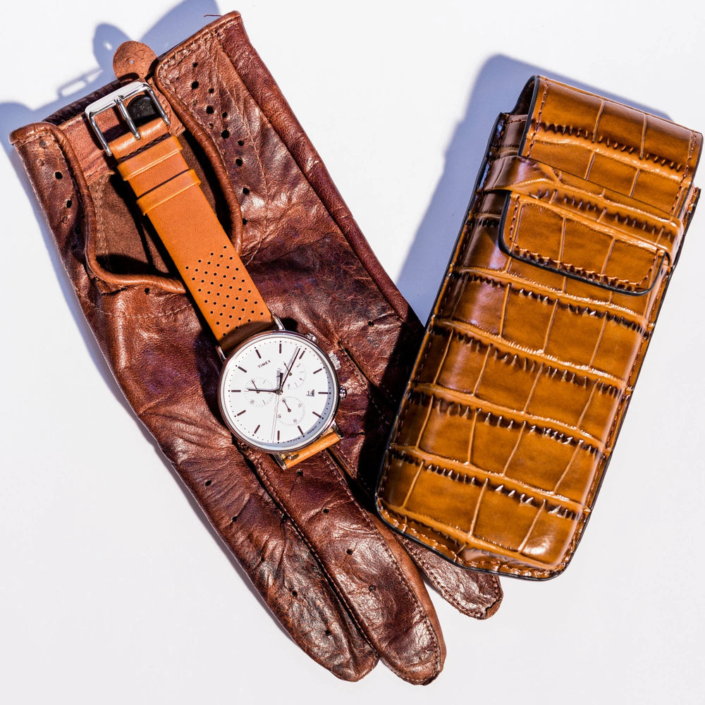 Timex Men's Brass Watch, Tan Leather, White Dial | Tw2r26700 by i-watch