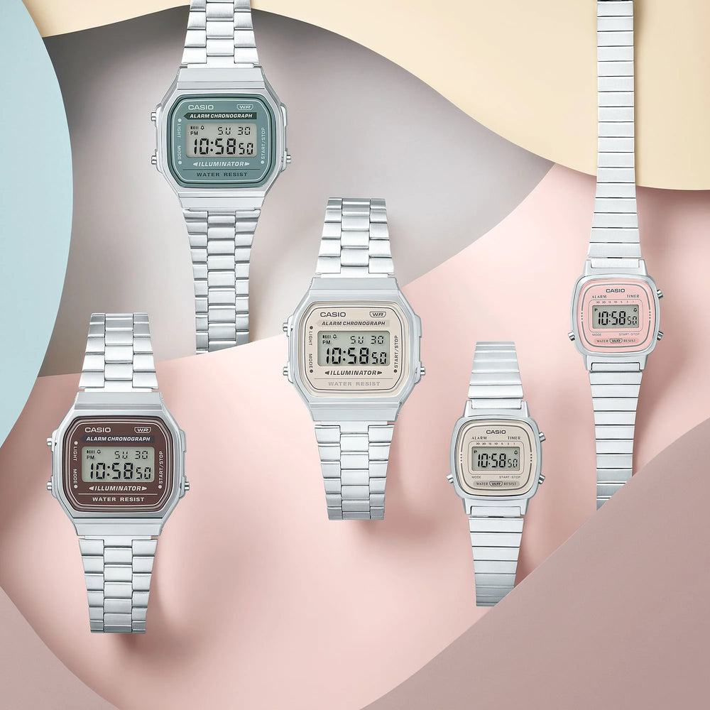 Casio Unisex Silver Stainless Steel Watch, Digital Dial | A168wa-5ay by i-watch