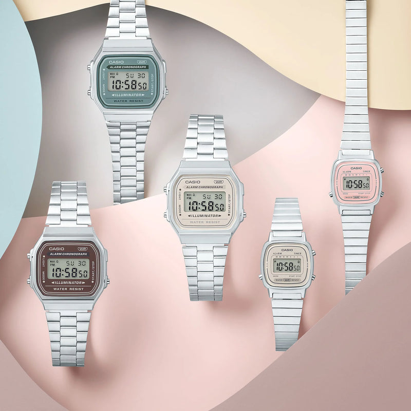 Casio Unisex Silver Stainless Steel Watch, Digital Dial | A168wa-5ay by i-watch