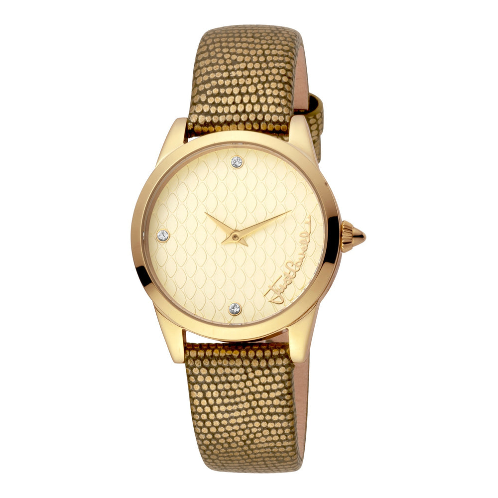 Just Cavalli Women's Gold Stainless Steel Watch, Gold Leather Band | Jc1l087l0025 by i-watch