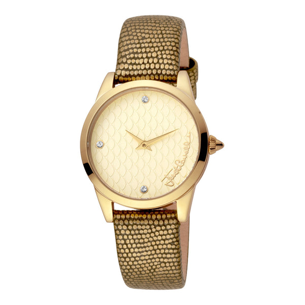 Just Cavalli Women's Gold Stainless Steel Watch, Gold Leather Band | Jc1l087l0025 by i-watch