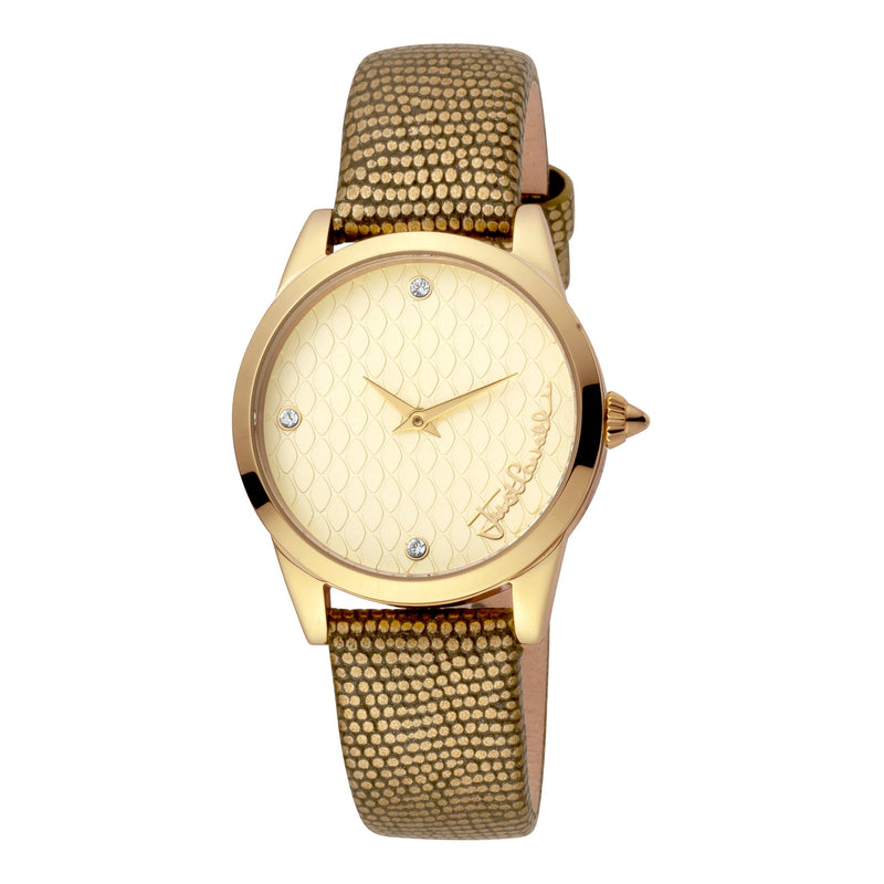 Just Cavalli Women's Gold Stainless Steel Watch, Gold Leather Band | Jc1l087l0025 by i-watch