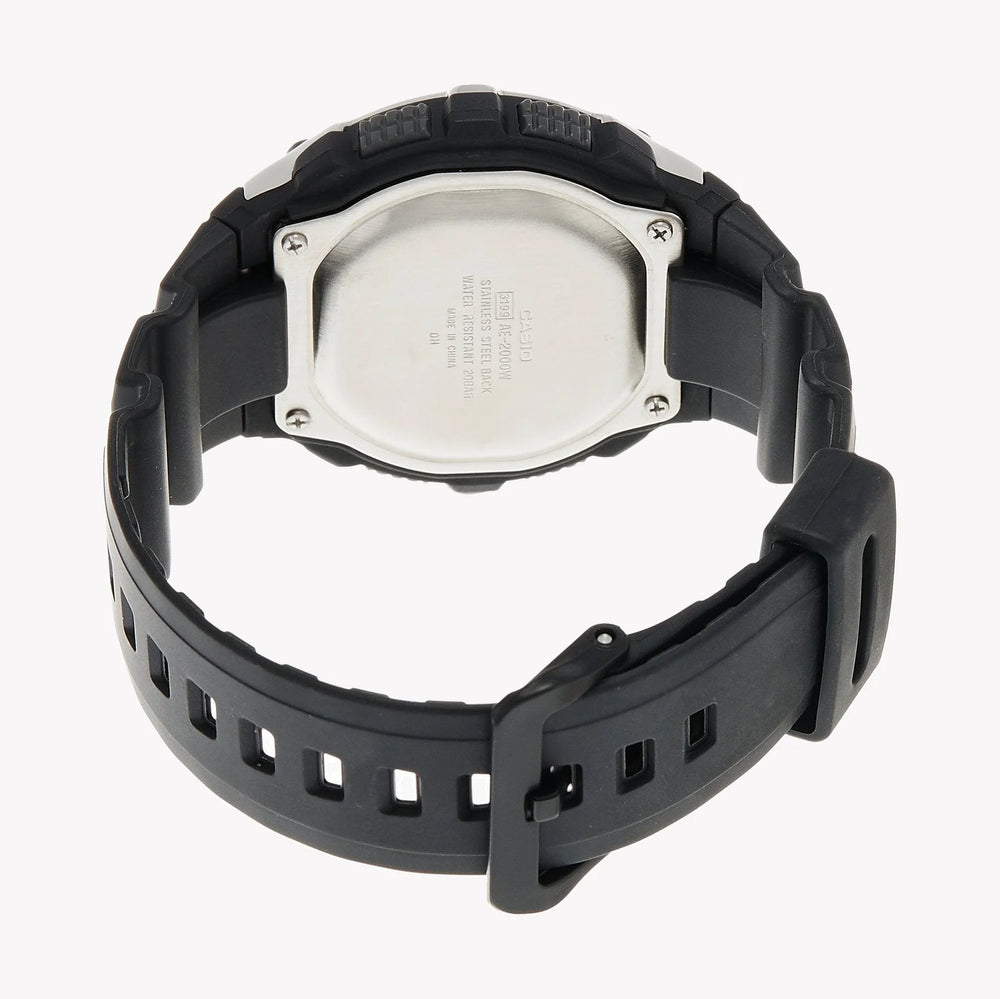 Casio Men's Silver Resin Watch, Black Band | Ae-2000w-1avdf by i-watch