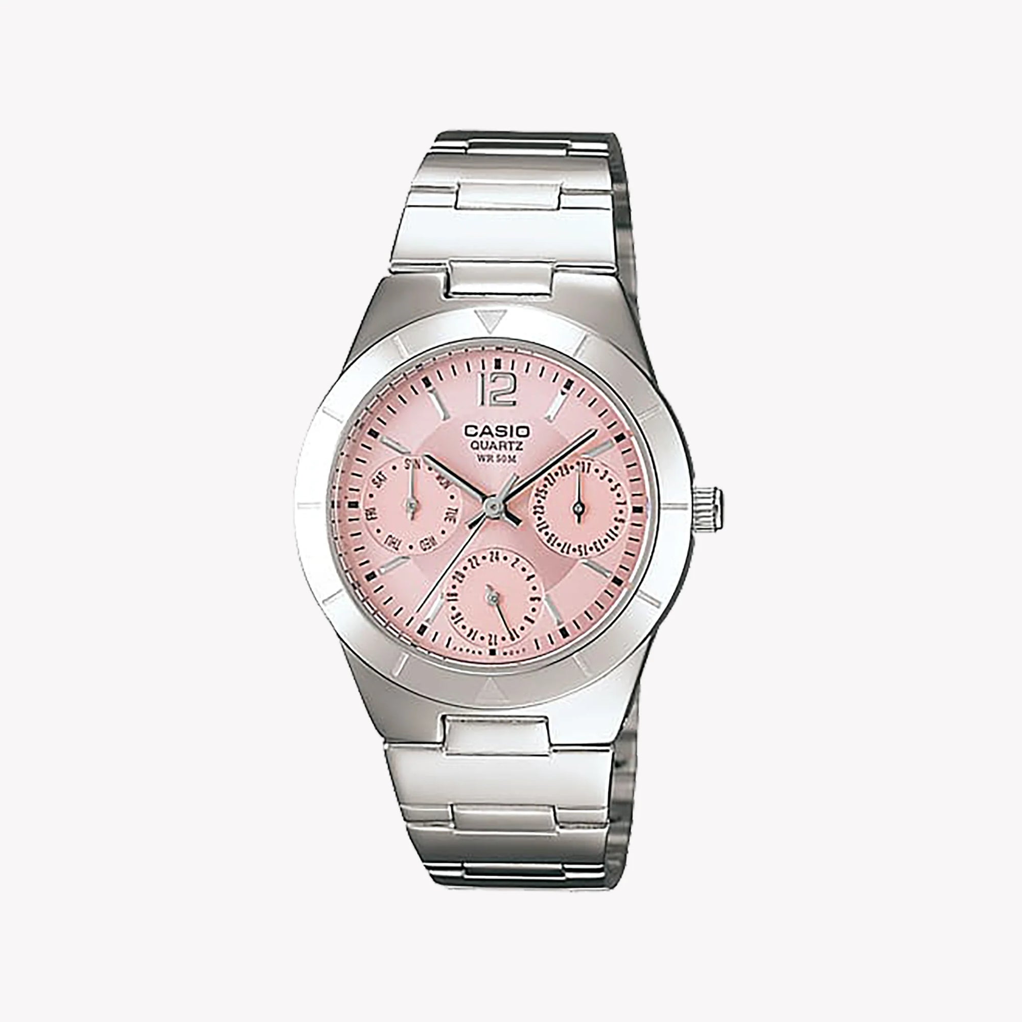 Casio Women's Stainless Steel Watch, Pink Dial | Ltp-2069d-4aveg