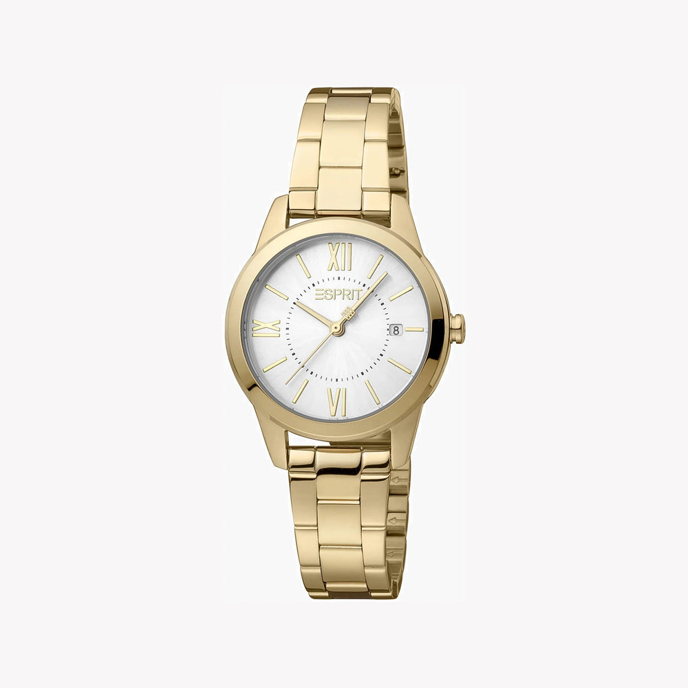 Esprit Women's Gold Stainless Steel Watch, Silver Dial | Es1l186m0035 by i-watch