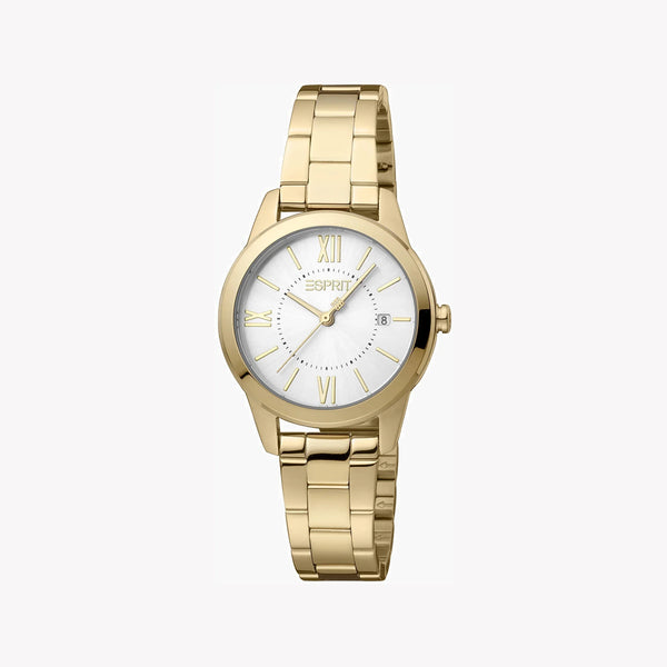 Esprit Women's Gold Stainless Steel Watch, Silver Dial | Es1l186m0035 by i-watch
