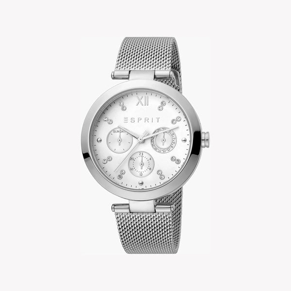 Esprit Women's Silver Stainless Steel Watch, Silver Dial | Es1l080m0045 by i-watch
