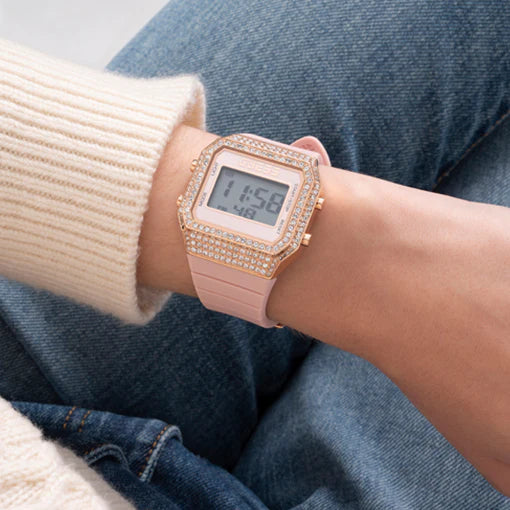 Guess Women's Pink Silicone Watch, Rose Gold Case | Gw0430l3 by i-watch