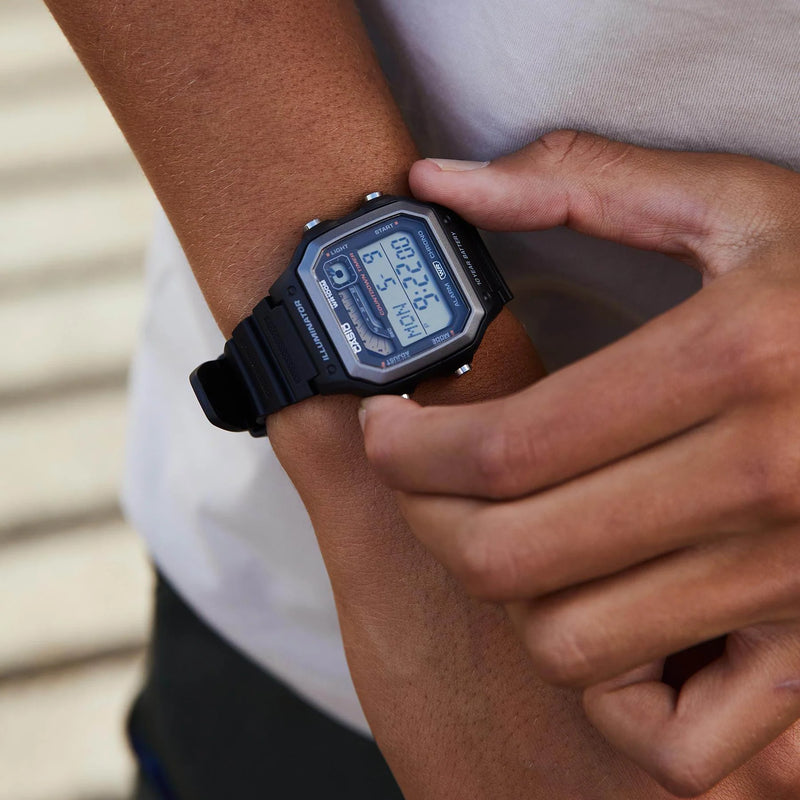 Casio Men's Black Resin Watch, Digital Dial | Ws-1600h-1avdf by i-watch