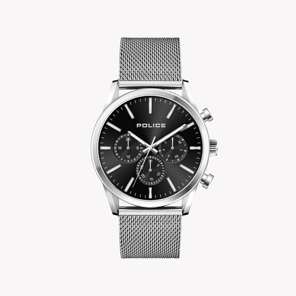 Police Men's Silver Watch, Black Dial | P15599js02mm by i-watch