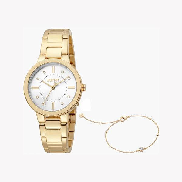Esprit Women's Gold Stainless Steel Watch, Silver Dial | ES1L246M0065 by i-watch