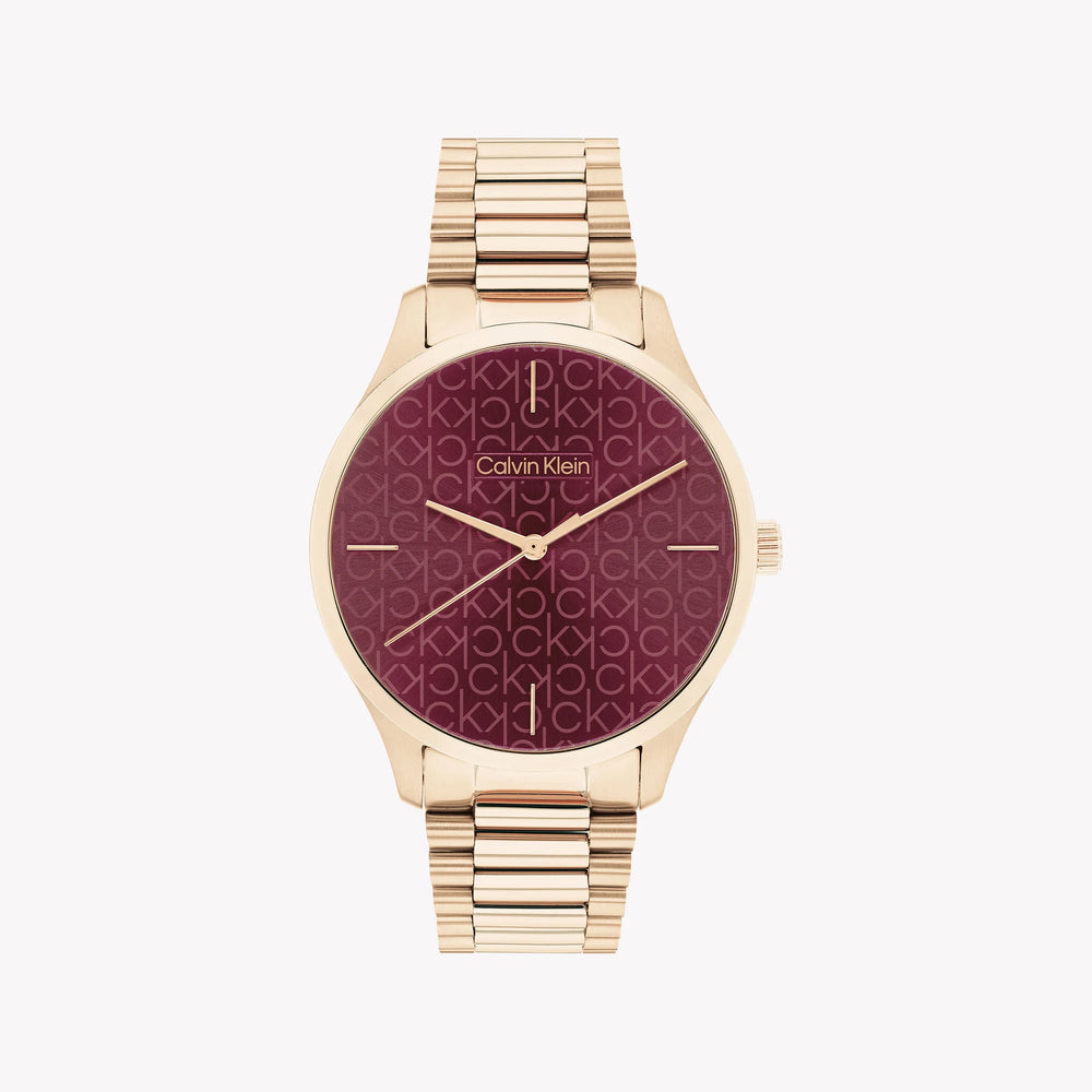Ck Calvin Klein Men's Gold Watch, Red Dial | K5a31c4b by i-watch
