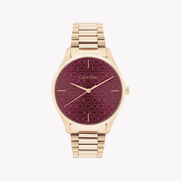 Ck Calvin Klein Men's Gold Watch, Red Dial | K5a31c4b by i-watch