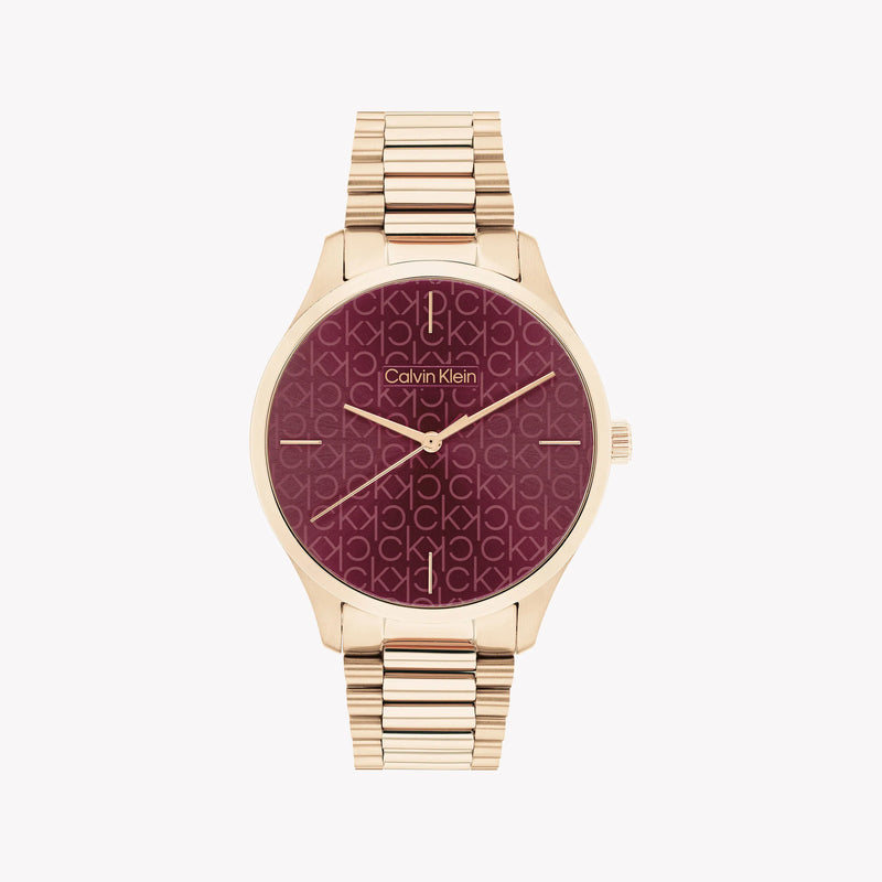 Ck Calvin Klein Men's Gold Watch, Red Dial | K5a31c4b by i-watch