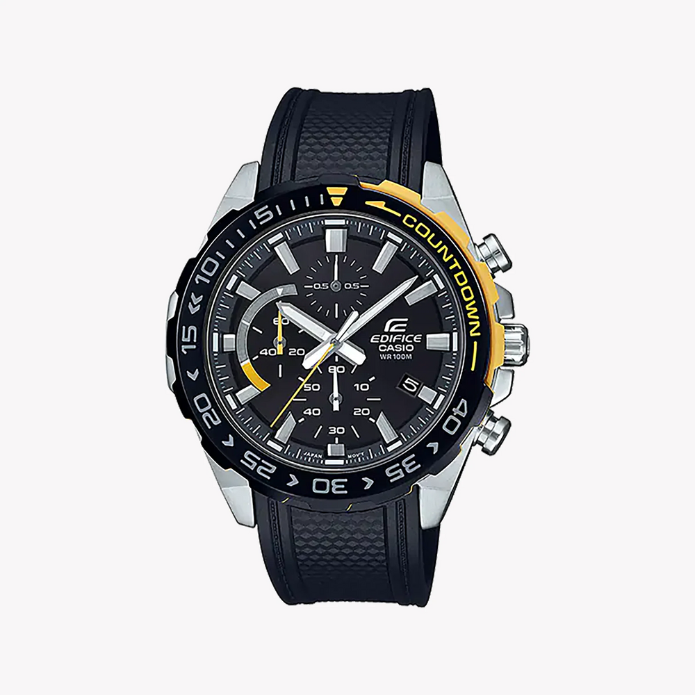 Casio Edifice Efr-566pb-1avudf - Bold Black Dial & Stylish Silver Case Men's Watch by i-watch