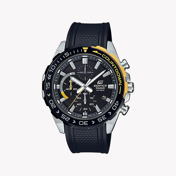Casio Edifice Efr-566pb-1avudf - Bold Black Dial & Stylish Silver Case Men's Watch by i-watch