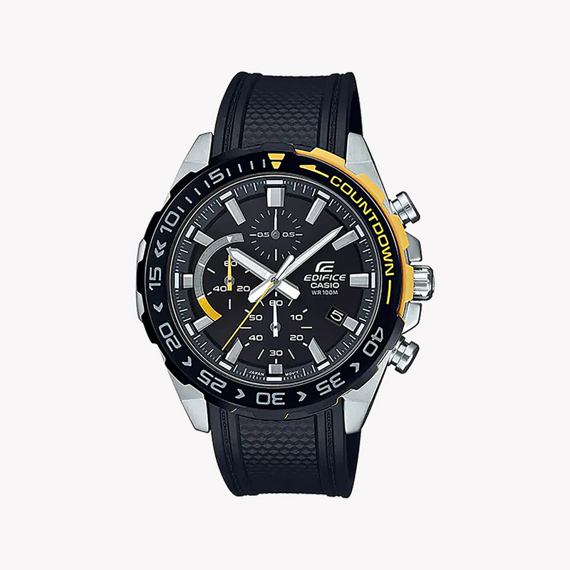 Casio Edifice Efr-566pb-1avudf - Bold Black Dial & Stylish Silver Case Men's Watch by i-watch