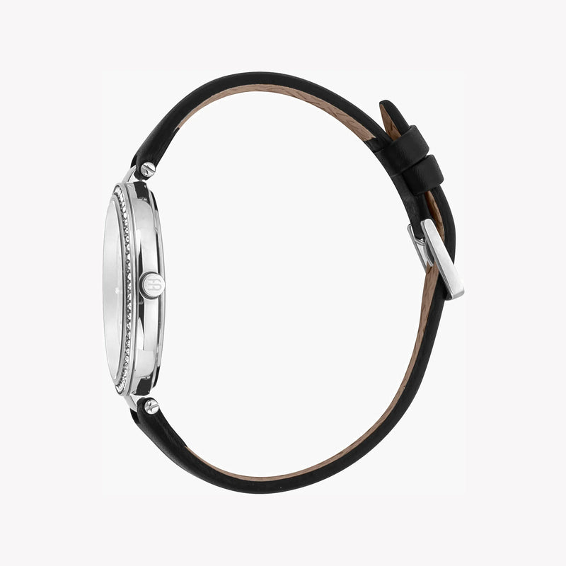 Esprit Women's Black Leather Watch, Silver Dial | Es1l186m0075 by i-watch