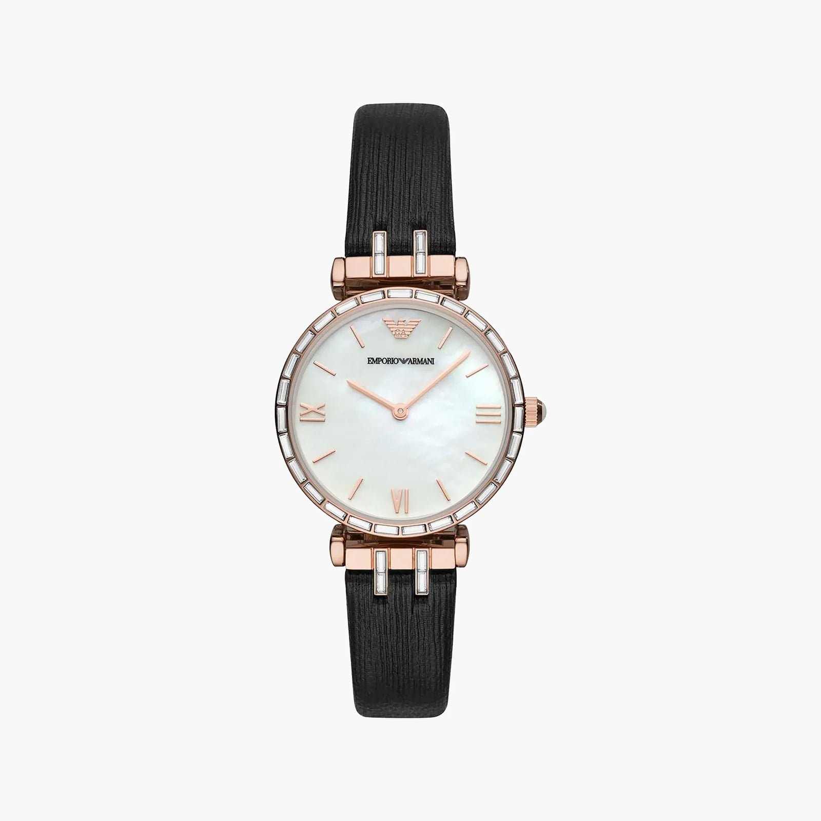Emporio Armani Women's Rose Gold Watch, Black Leather | Ar11295 by i-watch