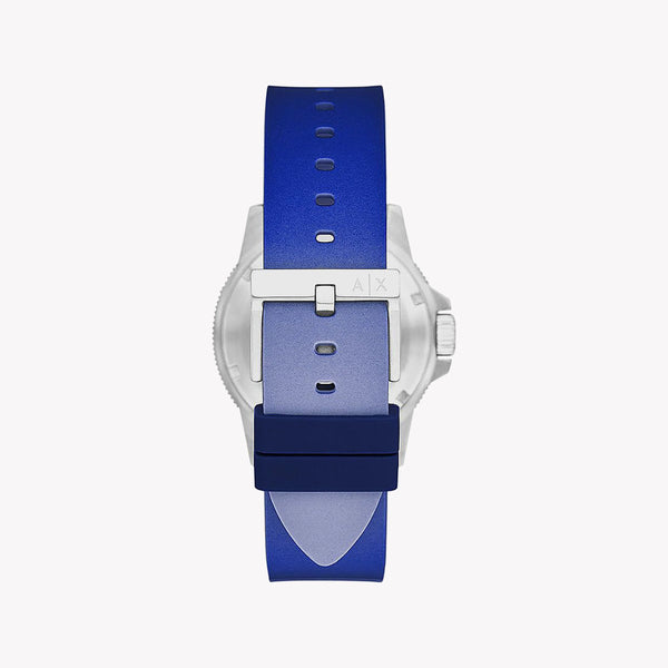 Armani Exchange Men's Silver & Blue Silicone Watch | Ax1859 by i-watch