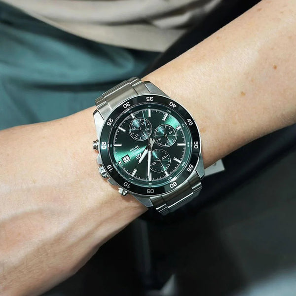 Edifice Men's Stainless Steel Green Dial Watch | Efr-526d-3avuef by i-watch