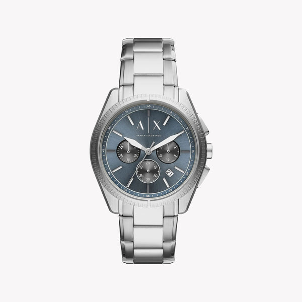 Armani Exchange Men's Silver Watch, Blue Dial | Ax2850
