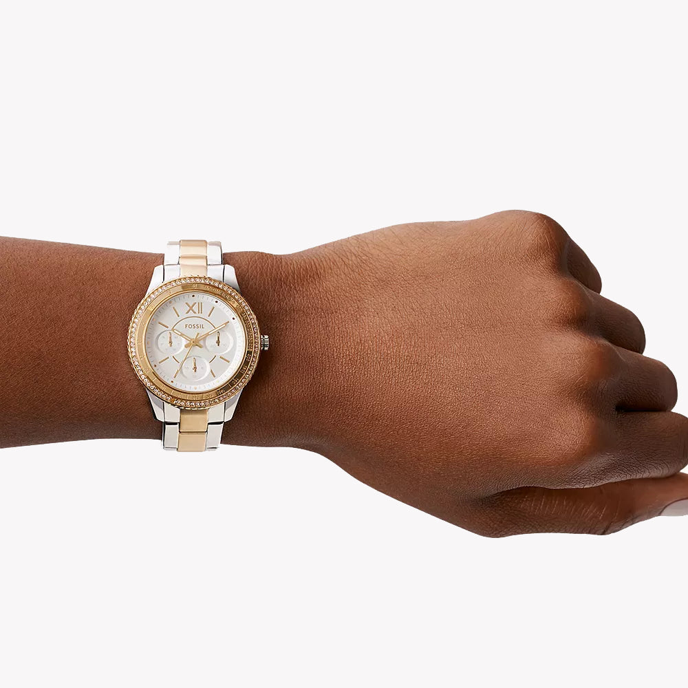 FOSSIL ES5107 TIMELESS ELEGANCE - SOPHISTICATED GOLD WOMEN'S WATCH with Silver Dial and Quartz Movement-i-Watch-4