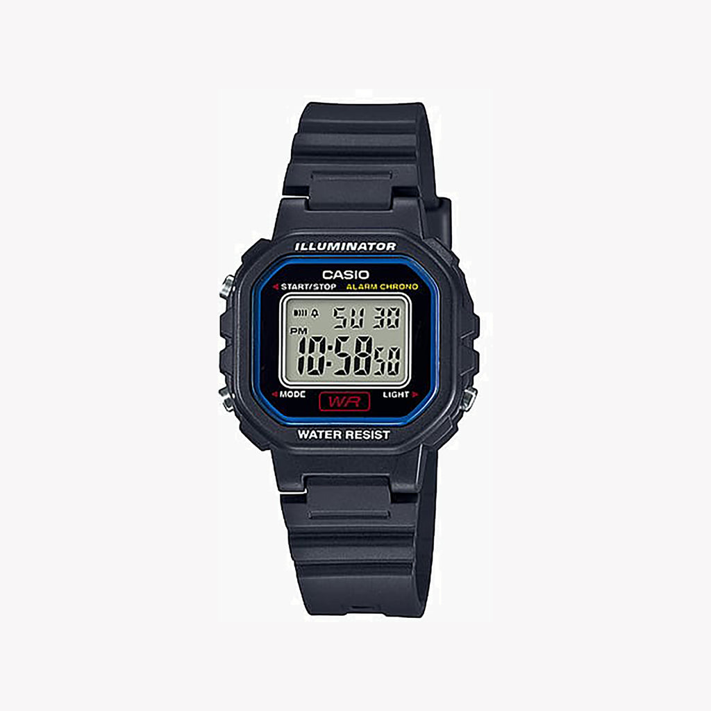 CASIO Women's Watch with Black Resin Case and Black Resin Band