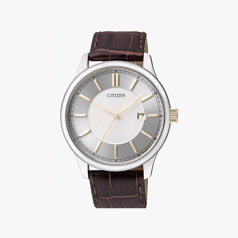 Citizen Men's Silver Stainless Steel, Brown Leather | Bi1054-04a by i-watch