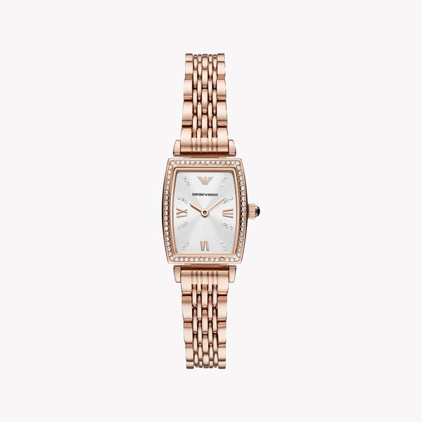 Emporio Armani Women's Rose Gold Watch, White Dial | Ar11406 by i-watch