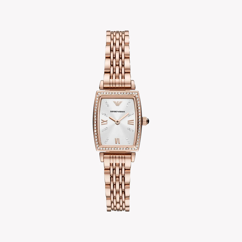 Emporio Armani Women's Rose Gold Watch, White Dial | Ar11406 by i-watch