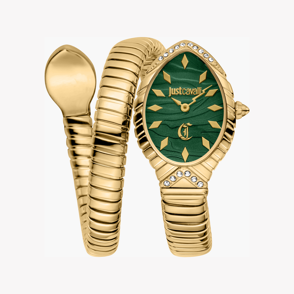 JUST CAVALLI JC1L322M0035 - BOLD GLAMOUR UNISEX WATCH WITH GOLD & DARK GREEN DIAL