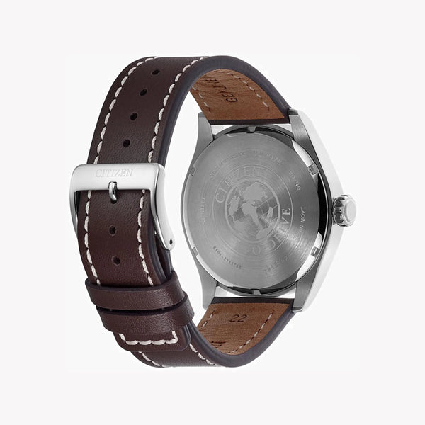 Citizen Bm8530-11l - Elegantly Powerful Men's Eco-Drive Watch With Blue Dial & Leather Band by i-watch